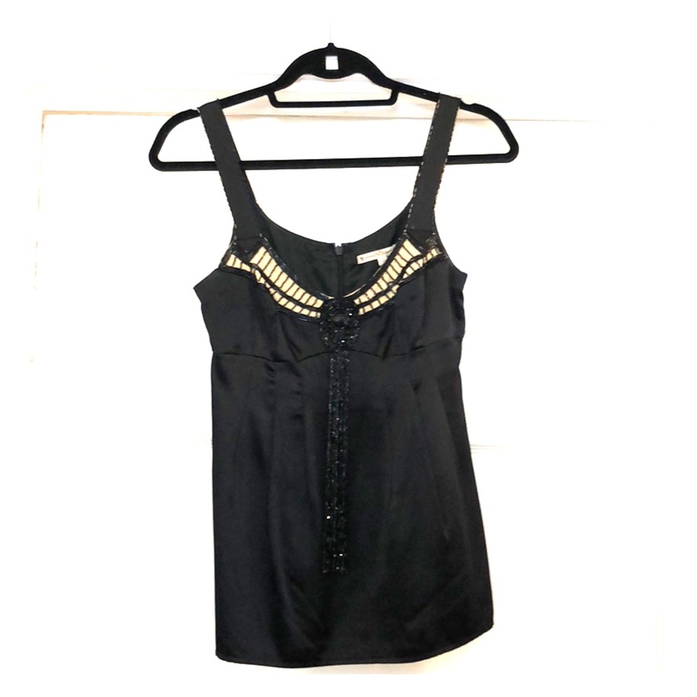 Nanette Laporte black silk top with sequin detail